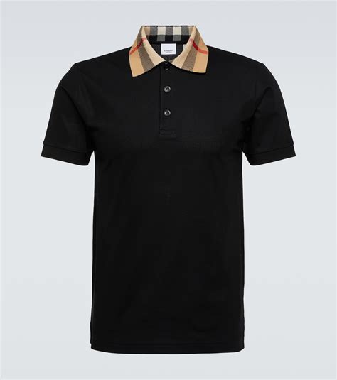 burberry malaysia polo tee|Check Label Cotton Polo Shirt in Black .